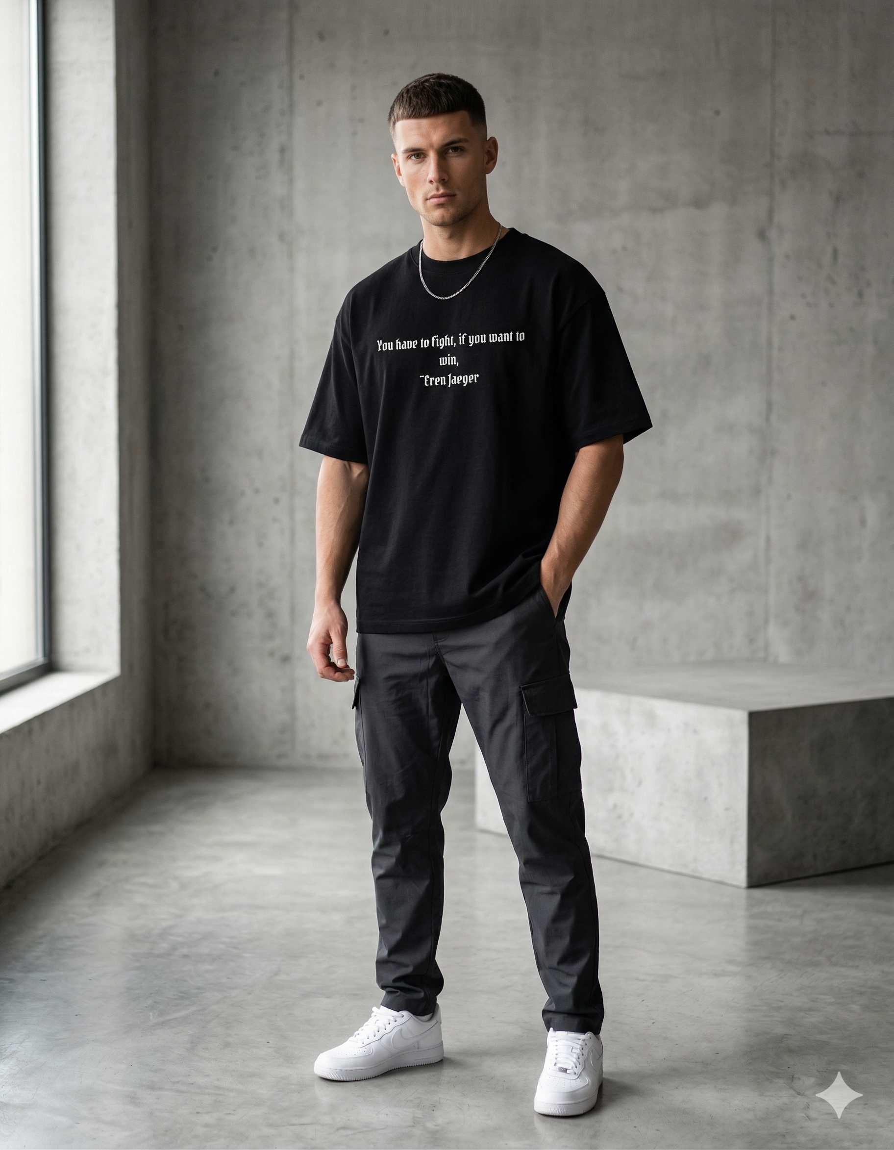 AURAA 11 Oversized Tee. Fight Within (Black)