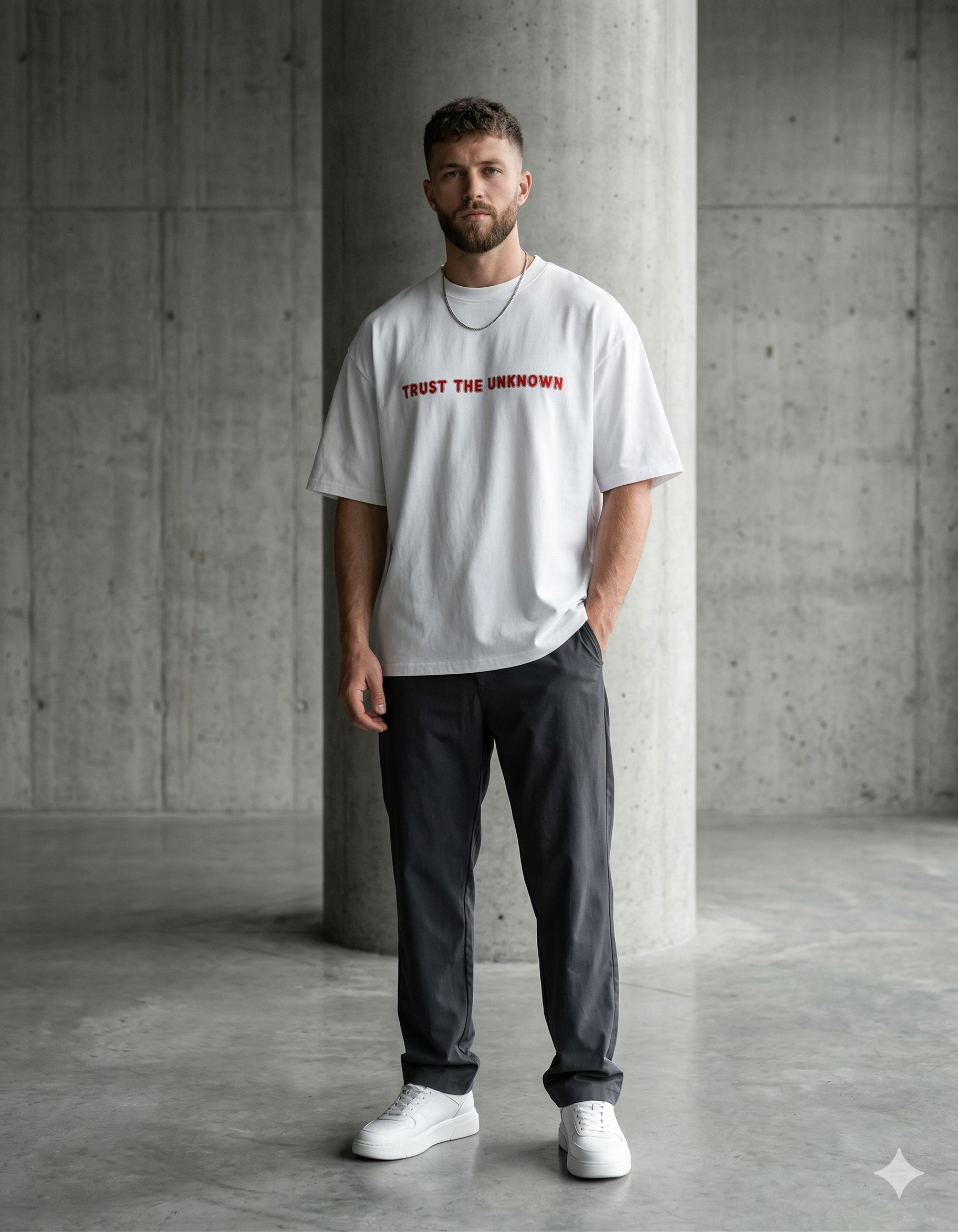 AURAA 11 Oversized Tee. Trust The Unknown (White)