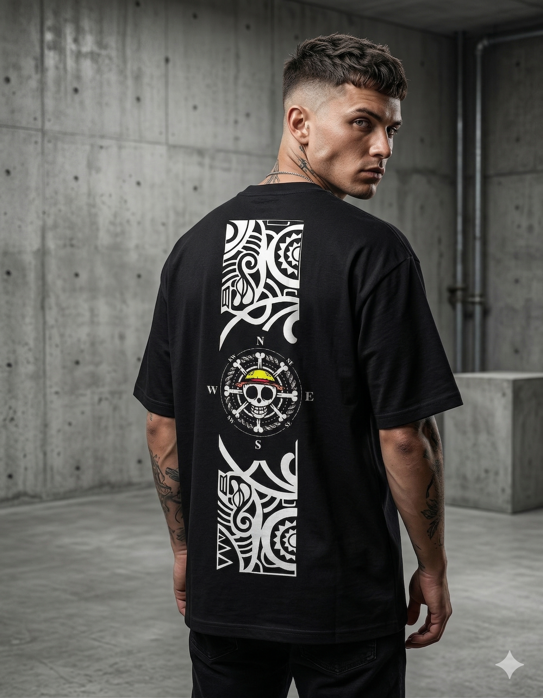 AURAA 11 Oversized Tee. Freedom Mark (Black)